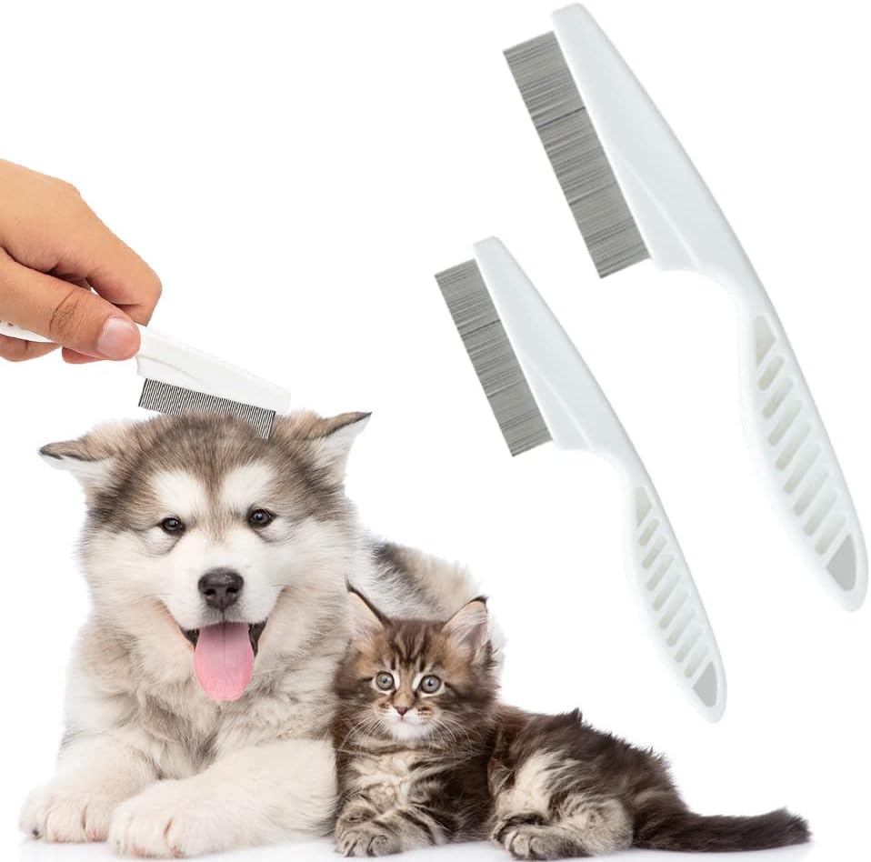 2 Pack Multifunctional Pet Comb, Upgrade Pet Grooming Brush Fine Magic Tear Stain Removal, Fine-Tooth Stainless Massage Comb Kit for Small Puppies and Dogs (Green) - Image 9