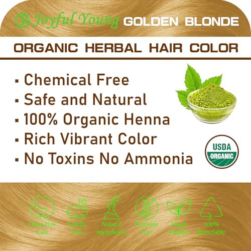 Joyful Young non toxic chemical free golden blonde henna ingredient listing