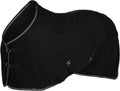 HORZE Kiel Fleece Horse Cooler Blanket in black front view showing premium equestrian gear