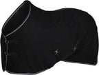 HORZE Kiel Fleece Horse Cooler Blanket in black front view showing premium equestrian gear