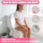 Demonstration of a toddler securely using a public restroom with full side coverage protection