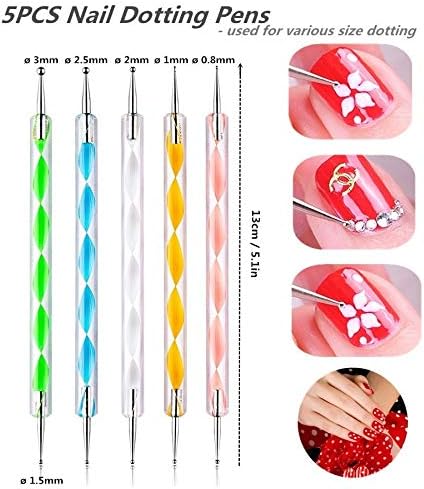 Fulinjoy 15 piece nail art painting brush set in black