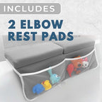 Close up of the non slip rubber bottom on the baby bathing kneeling pad for floor safety.