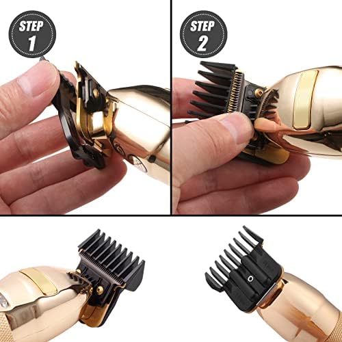 Side profile of the premium Amorka trimmer guide combs demonstrating the sturdy polycarbonate teeth structure.