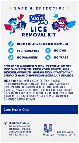 Pesticide free Suave lice combing solution bottle for super lice removal.