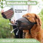 Close up of durable mesh fabric for dog muzzle