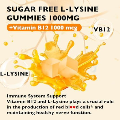 Back of Sugawita L-Lysine bottle showing supplement facts and ingredients.