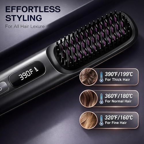 Ceramic bristles on Numoya Go Brush Pro cordless straightener