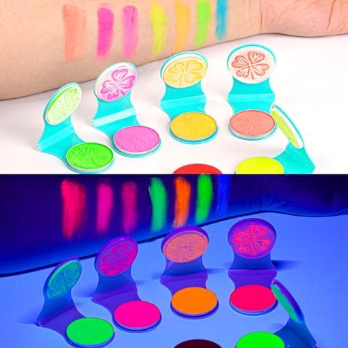 Hair chalk kit showing UV light glow effect
