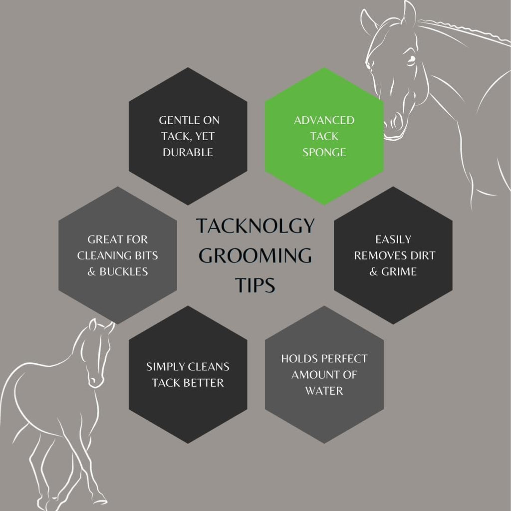 Epona horse grooming and leather maintenance sponge showing side grip detailing