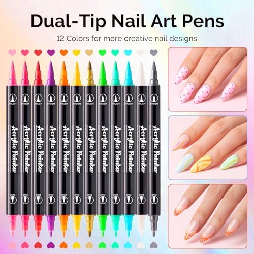 Close up of MelodySusie dual tip nail art pen nibs