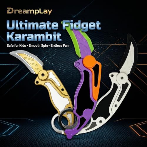 Dreamplay 3D printed gravity fidget knife showing mechanism