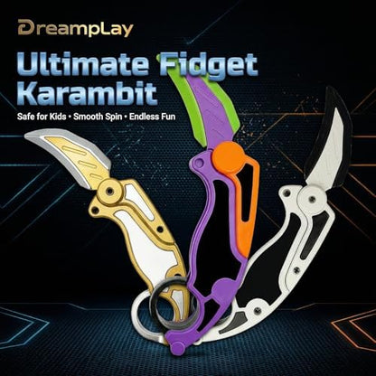 Dreamplay 3D printed gravity fidget knife showing mechanism