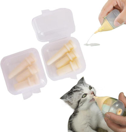 Kitten Bottles for Nursing,Puppy Bottles for Nursing Puppy Milk, Anti-Choking Puppy Feeder Design,with 3pcs Replaceable and Reusable Silicone Nipples for Feeding Newborn Pets (Blue, 40ml+3pcs) - Image 9