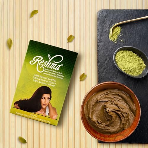 Back of Reshma Beauty Lawsonia Inermis powder package with step by step mixing instructions.
