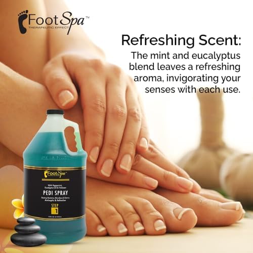 FootSpa Pedi Spray peppermint and eucalyptus oil ingredients label
