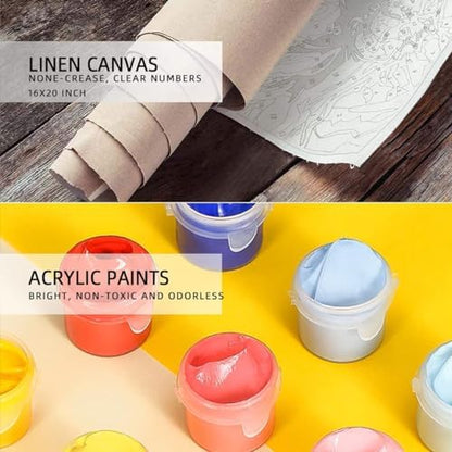 Maomaomi DIY hobby set featuring safe non toxic acrylic paint pots and three brushes