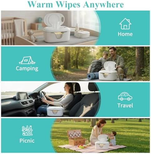 Igeri wipe warmer in a travel diaper bag setting