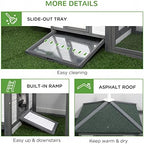PawHut gray wooden hen house lifestyle garden setup