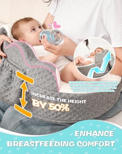 Side view of ergonomic memory foam breastfeeding pillow