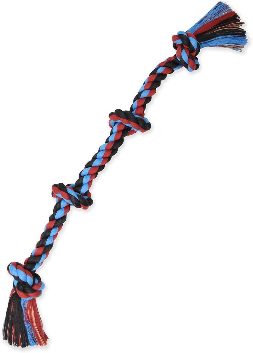 Detail of the non toxic woven yarn that naturally flosses teeth during playtime