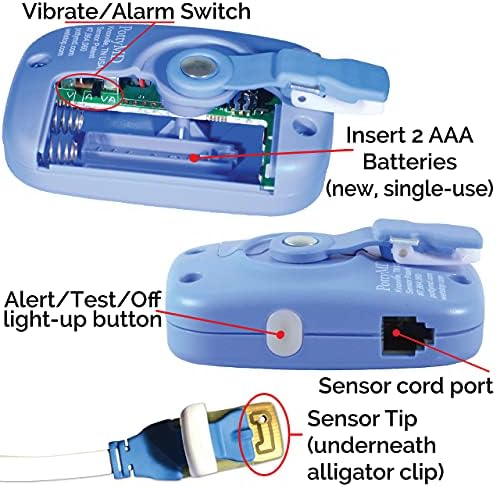 Rear view of the Wet-Stop 3 alarm unit showcasing the secure battery compartment requiring two AAA batteries