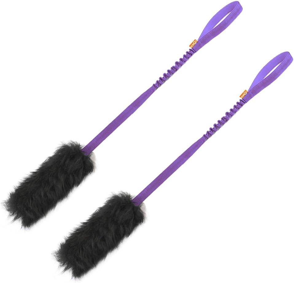 HOWGO Dog Rope Toy,Dog Bungee Chaser Toy 100% Sheepskin,Sheep Smell Tug Toy for All Breeds (Purple, Long Without Ball) - Image 13