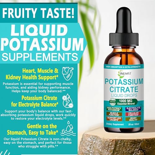 Vita Letuo raspberry flavored potassium drops for muscle cramp relief and heart health