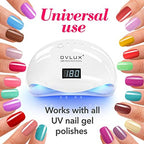 Ovlux gel nail dryer showing spacious interior with LED bulbs