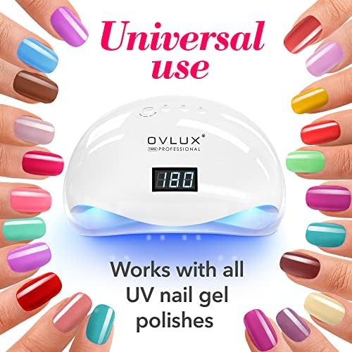 OVLUX 180W UV LED Nail Lamp â€“ Professional Gel Nail Dryer with 57 LEDs, Auto Sensor & LCD Display, Fast Nail Polish Dryer for Gel Polish, UV Light for Gel Nails, All Gel Types, Adapter Included - Image 2