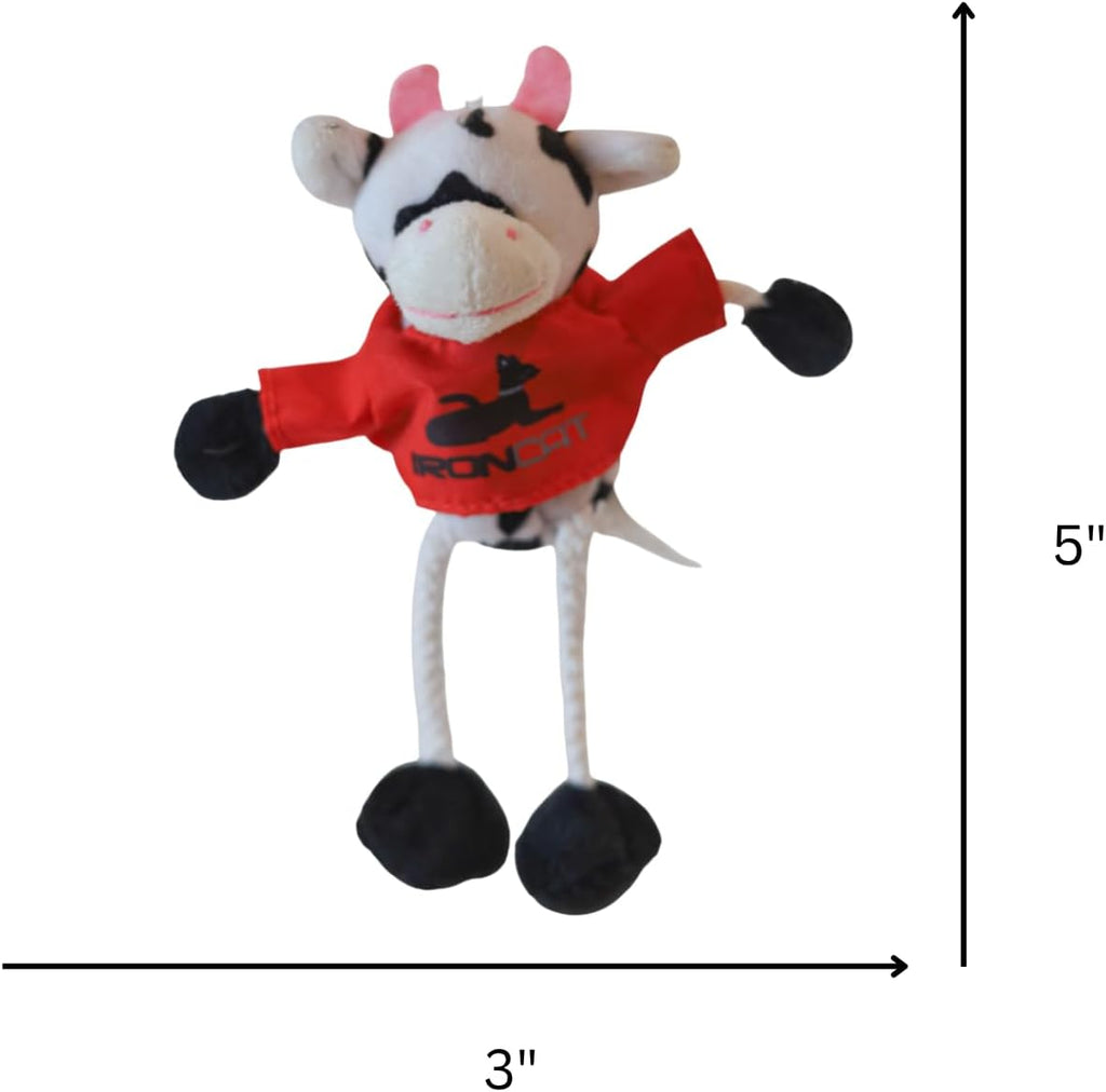 Steel Dog Pasture Pals Cow catnip toy showing the hidden Velcro pouch open.