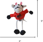 Steel Dog Pasture Pals Cow catnip toy showing the hidden Velcro pouch open.