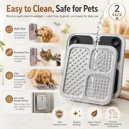 Cdipesp 2 pack large non-slip slow feeder pad for pets