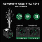 Growneer 550GPH pump lifestyle view