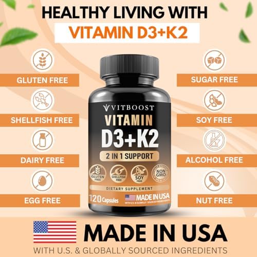 Vitboost D3 and K2 complex ingredients and nutrition facts