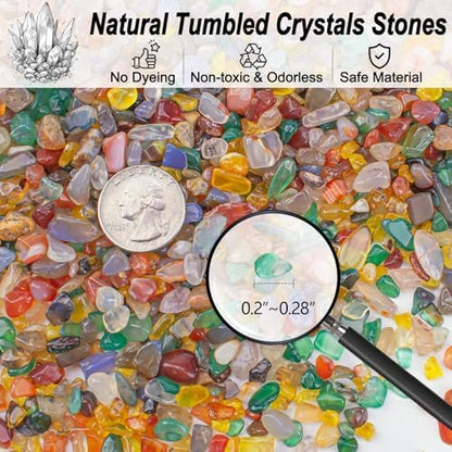 Close up view of irregular tumbled agate gravel for fish tanks