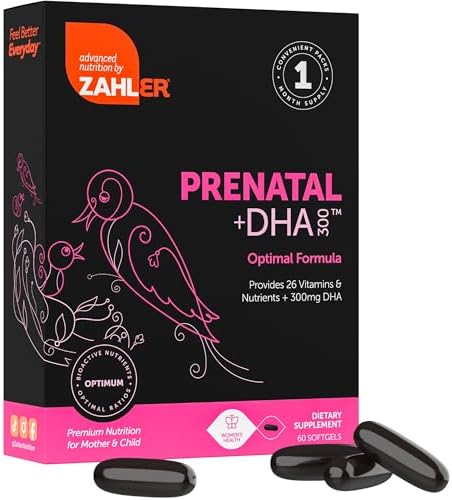Zahler prenatal supplement softgels nutritional facts panel label