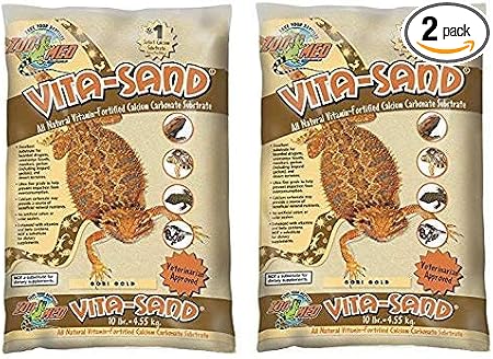 Zoo Med Vita Sand Gobi Gold 10 Pounds 2-Pack front view commercial reptile substrate