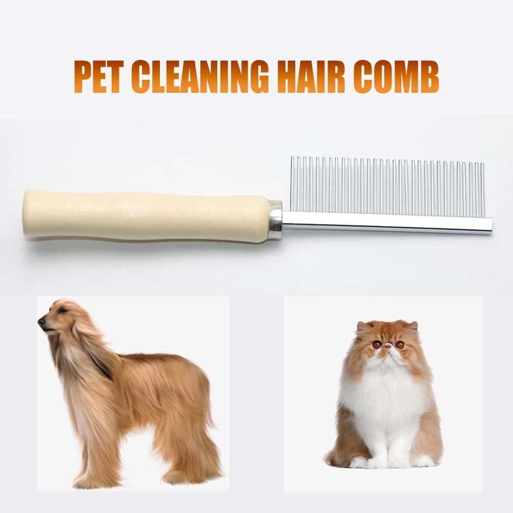 Professional cat and dog grooming tool with wooden grip