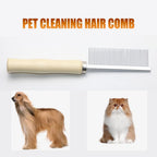 Professional cat and dog grooming tool with wooden grip