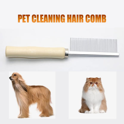 Professional cat and dog grooming tool with wooden grip