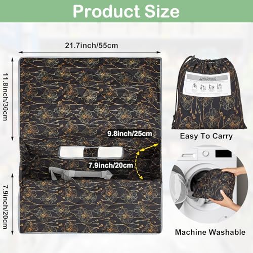 Machine washable universal fit grocery cart liner showing toy loops and padding