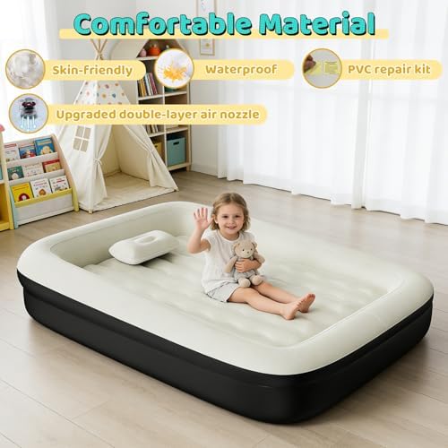 Close up view of the durable food-grade polyvinyl chloride material on the Deeteck mattress.