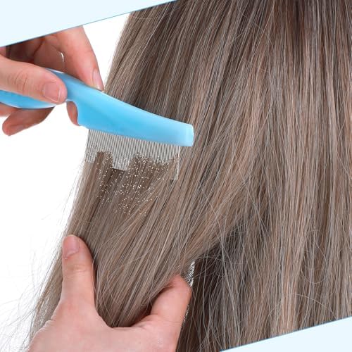 4 Pcs Dandruff Comb Stainless Steel Psoriasis Comb Professional Fine Tooth Scalp Combs Metal Flea Lice Combs For Dandruff Remover Scalp Massage Blue Black White Pink - Image 7