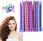 MYYNTI spiral perm rods front view showing multicolored heatless hair curl rollers.