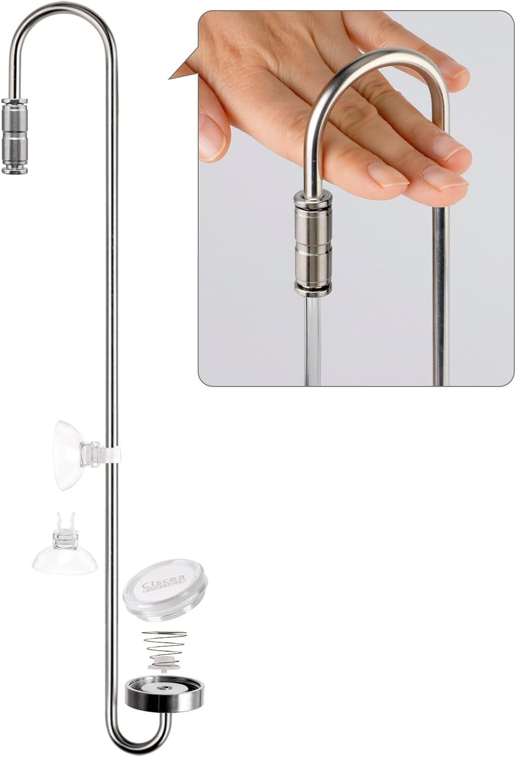 Premium packaging for the Clscea aquarium stainless steel CO2 diffuser model DC300-20.
