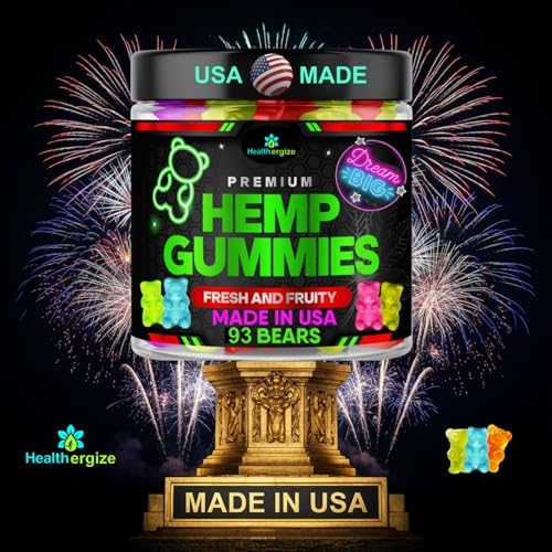 Close up of neon burst flavored gummy bear edibles