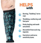 Viasox jellyfish print loose fit socks for swollen ankles.