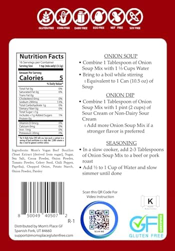 Mom's Place allergen-friendly onion soup mix packet