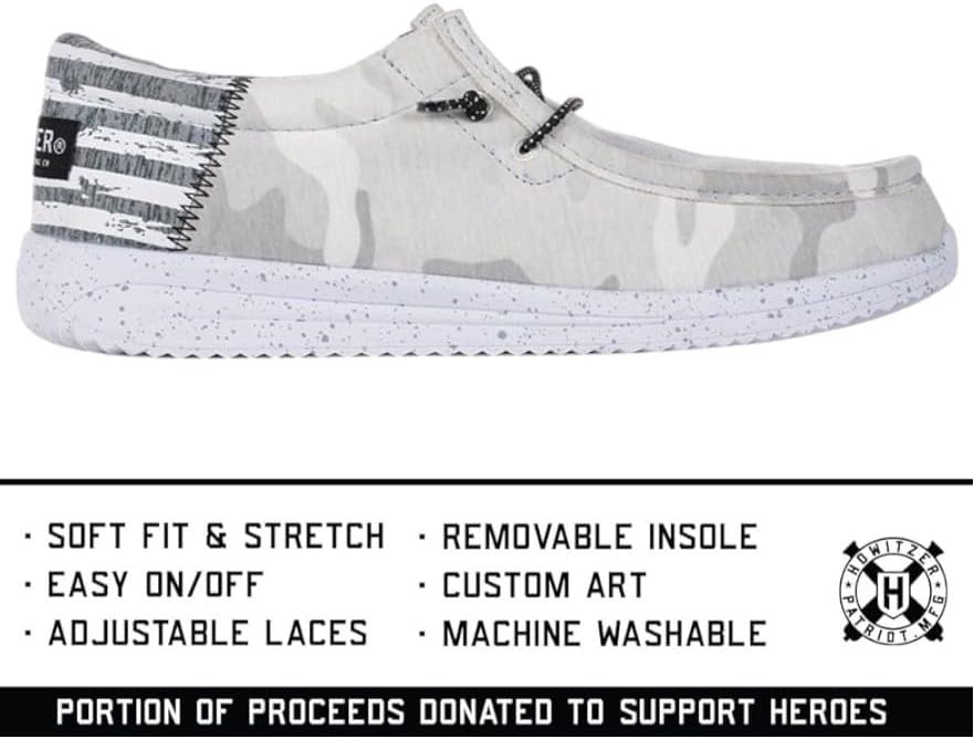 Howitzer Roam sneakers showing elastic laces and slip-on entry design.